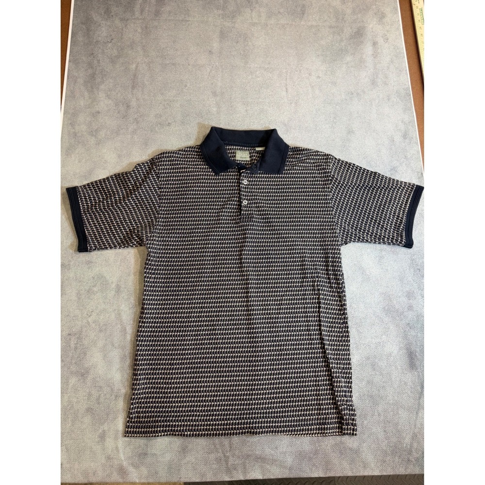 Vintage Talos Golf Mens XL Polo Shirt Navy Blue Cotton Golf Flag Made in Israel